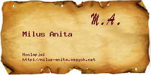 Milus Anita névjegykártya