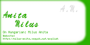 anita milus business card